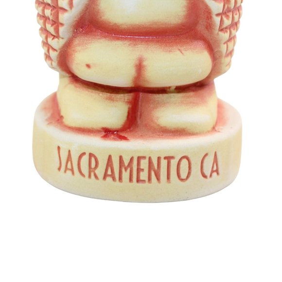 The Jungle Bird Sacramento CA Tiki Mug Coral Orange Second Edition Matte Finish - Picture 6 of 10